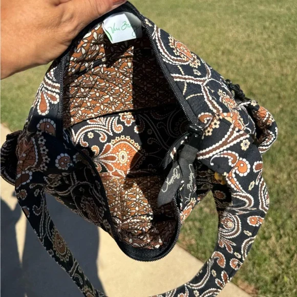 Vera Bradley Black and Tan Paisley Shoulder Bag - Picture 11 of 13